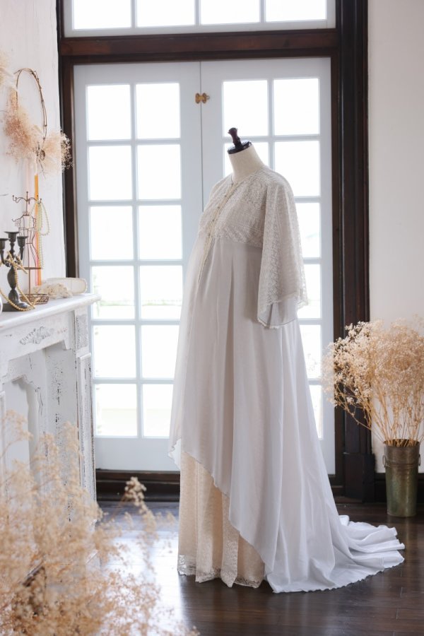 マタニティー【ガウン】R-2009 グレー - 画像 (2)