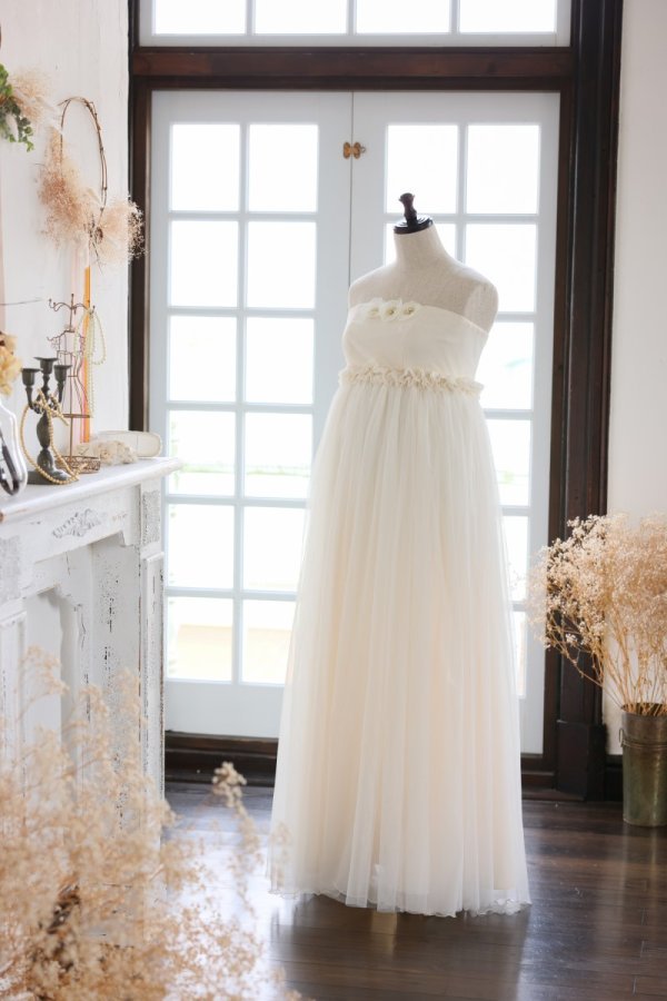 マタニティードレス R-2012 アイボリー - 画像 (4)