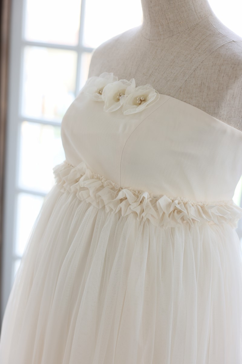 マタニティードレス R-2012 アイボリー - 画像 (5)