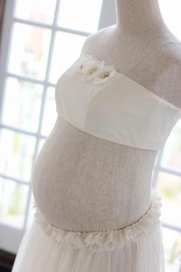 マタニティードレス R-2012 アイボリー - 画像 (3)