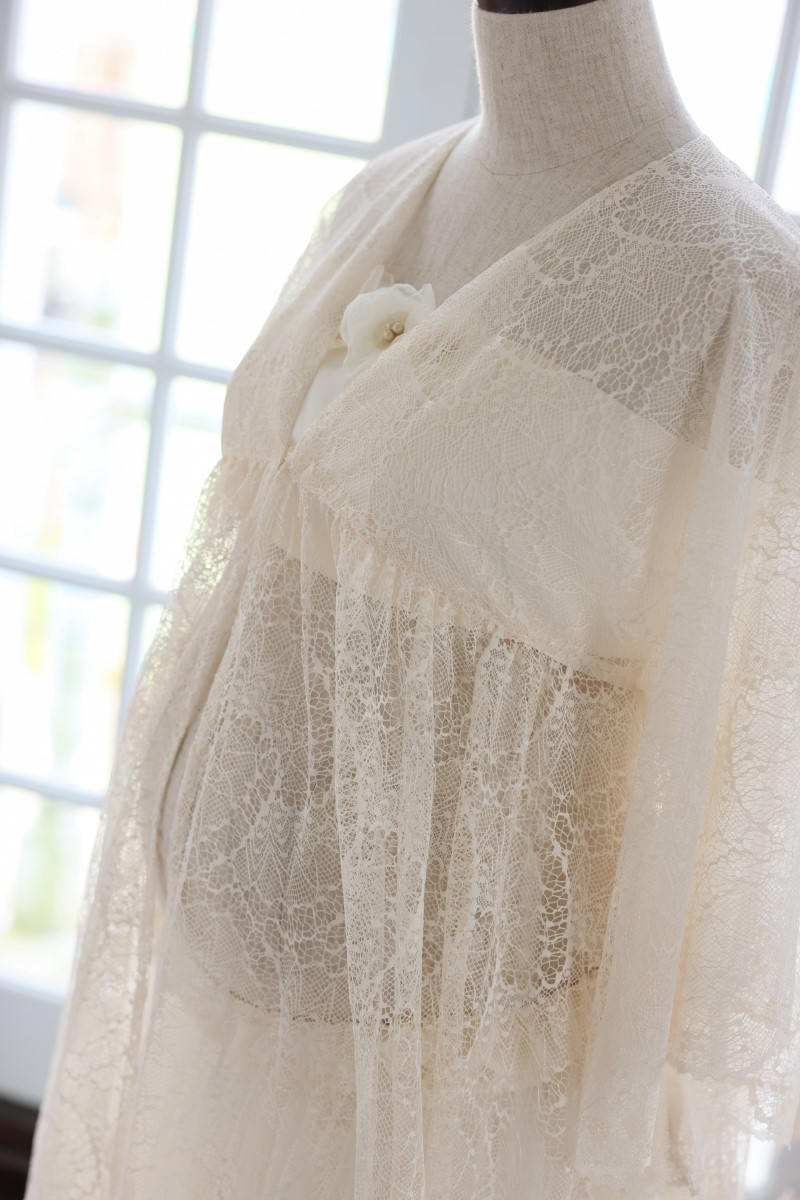 マタニティー【ガウン】R-2008 アイボリー - 画像 (4)