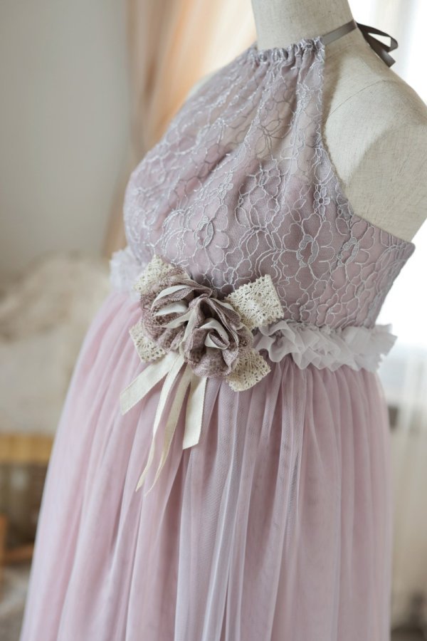 マタニティードレス R-2011　モーブ - 画像 (5)