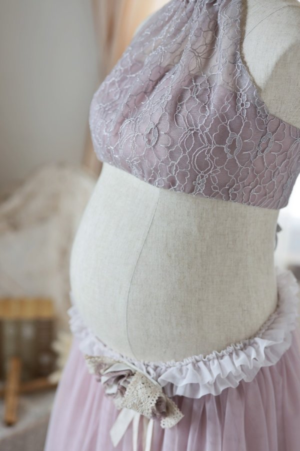 マタニティードレス R-2011　モーブ - 画像 (3)