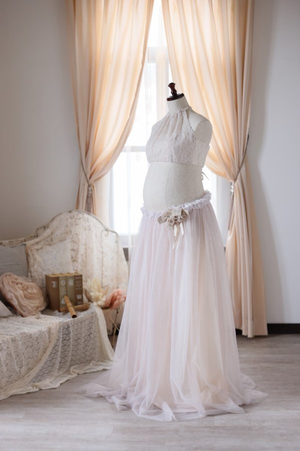 【現品】マタニティードレス R-2011　アイボリー - 画像 (2)