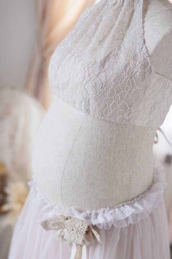 【現品】マタニティードレス R-2011　アイボリー - 画像 (3)