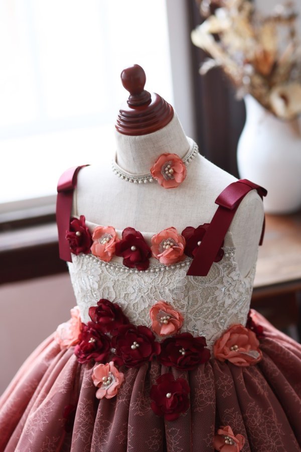 ロングドレスR-089　ワイン - 画像 (5)