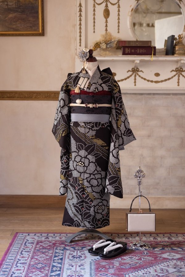 【即納可】【着物のみ】10歳用ラフィネココGALA「RC460-10A焦げ茶」