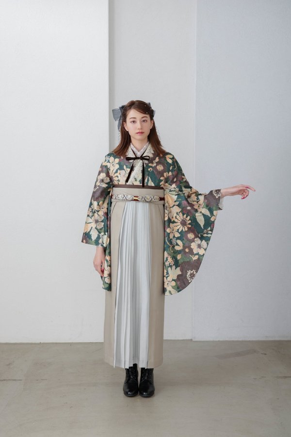 ラフィネモカ二尺袖/卒業袴 ゴブランRM-182/RH-94【グリーン/オリーブ】 - 画像 (5)