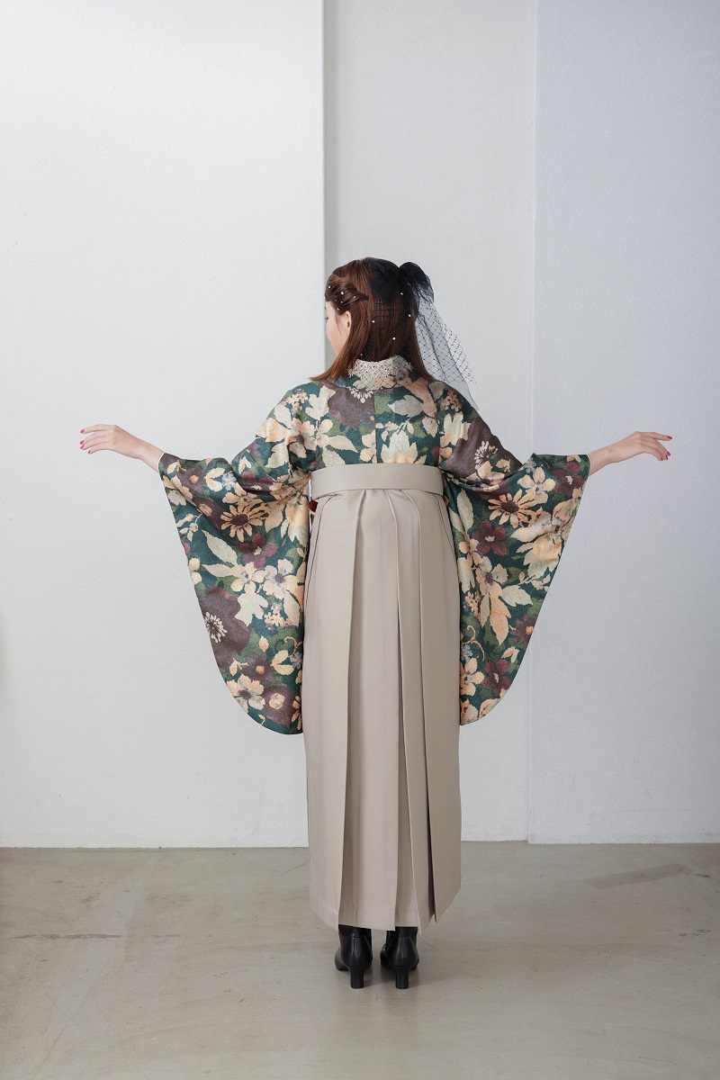 ラフィネモカ二尺袖/卒業袴 ゴブランRM-182/RH-94【グリーン/オリーブ】 - 画像 (6)