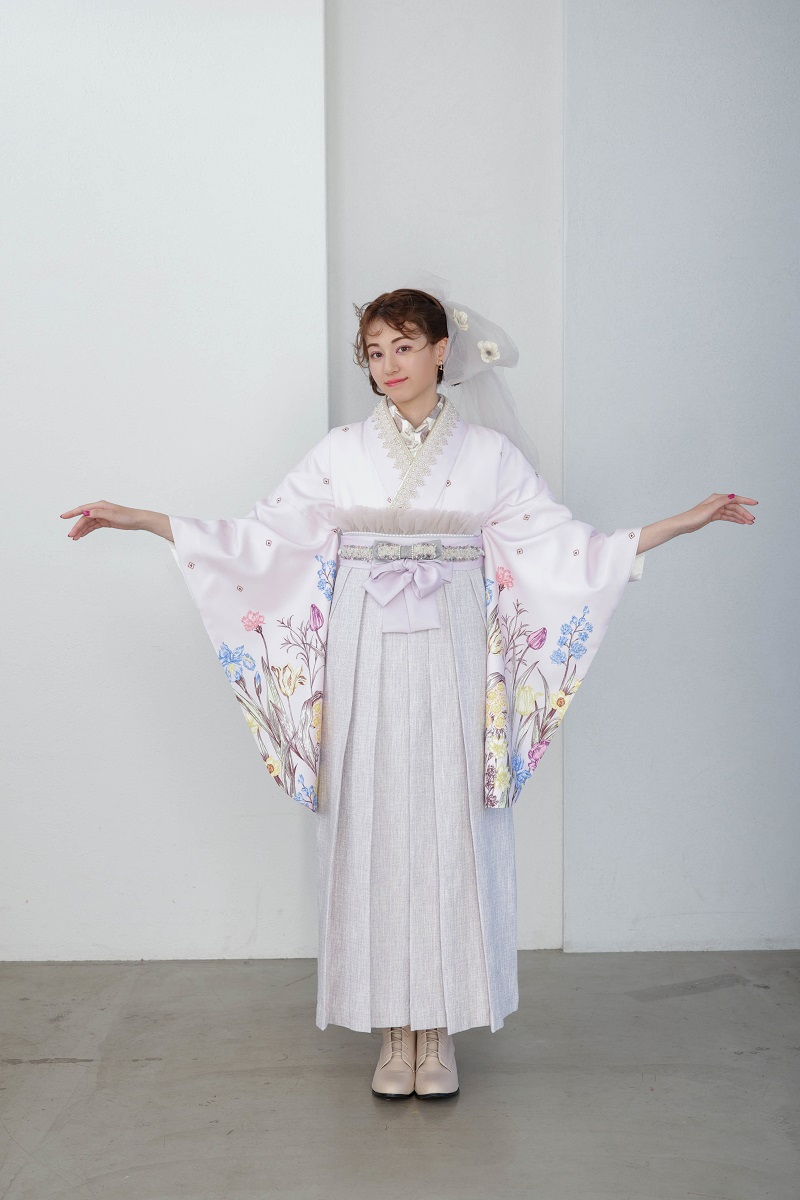 ﾗﾌｨﾈﾓｶ二尺袖/卒業袴　アンティークガーデンRM-164/RH-95【ﾗﾍﾞﾝﾀﾞｰﾋﾟﾝｸ/ﾊﾟｰﾌﾟﾙ】 - 画像 (3)