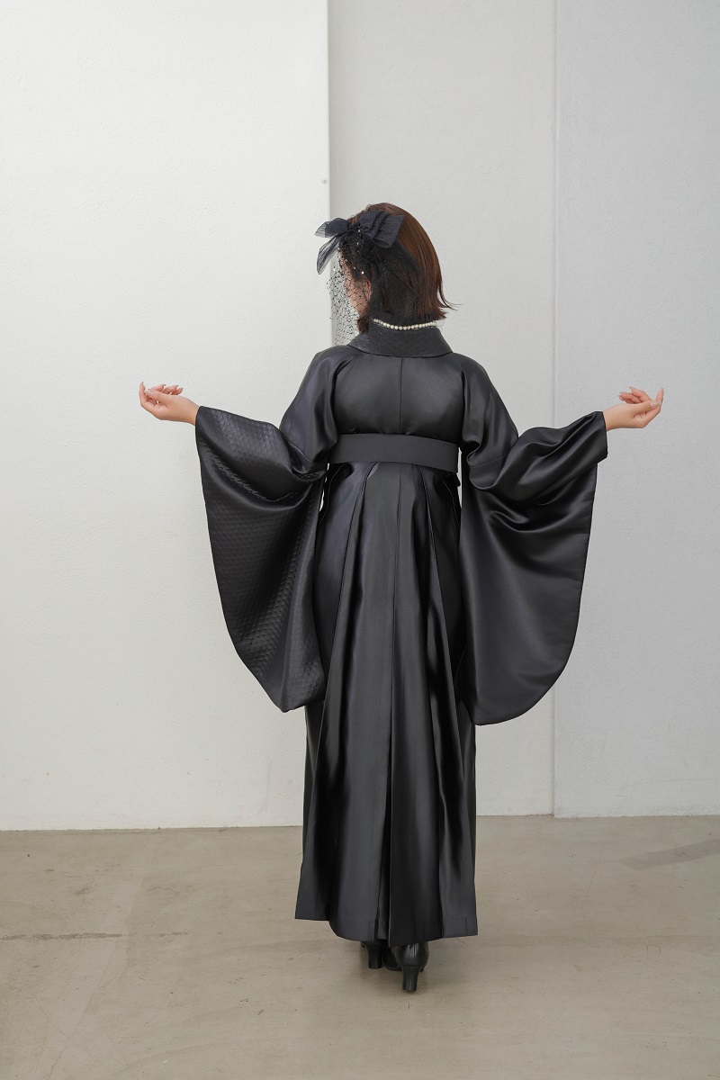 ラフィネモカ二尺袖/卒業袴 レザリーダイヤRM-177/RH-101【ブラック/ブラック】 - 画像 (7)