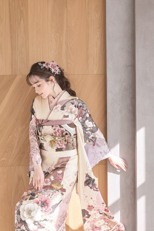 2025正絹振袖　プチブラン№.38807 さくらピンク - 画像 (3)