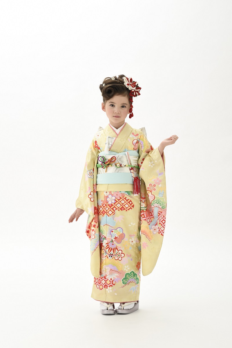 花うさぎ7歳きもの HM-1松竹梅【クリーム】