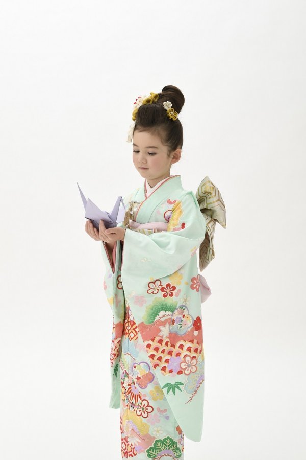 花うさぎ7歳きもの HM-2松竹梅【ミント】 - 画像 (2)