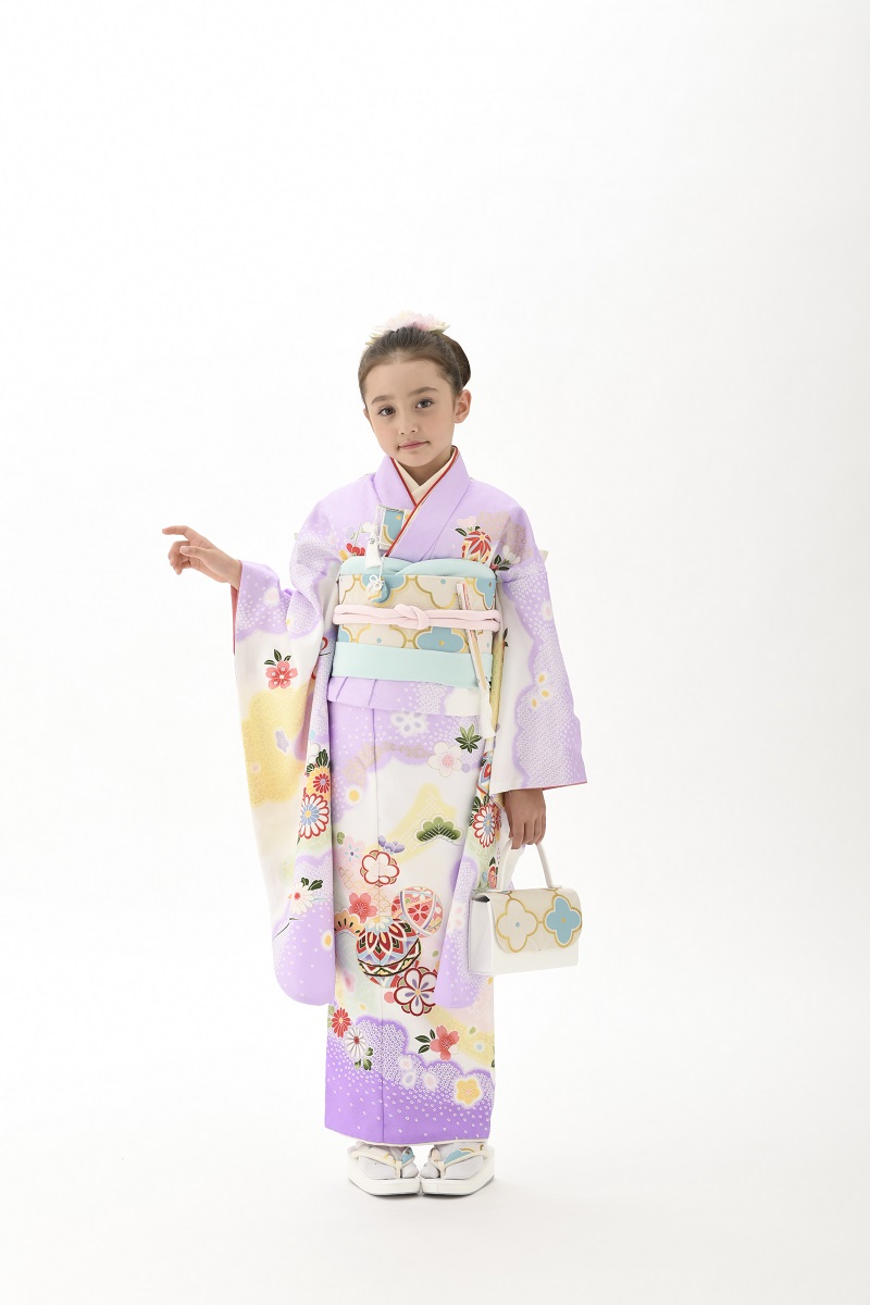 花うさぎ7歳きもの HO-1【紫】