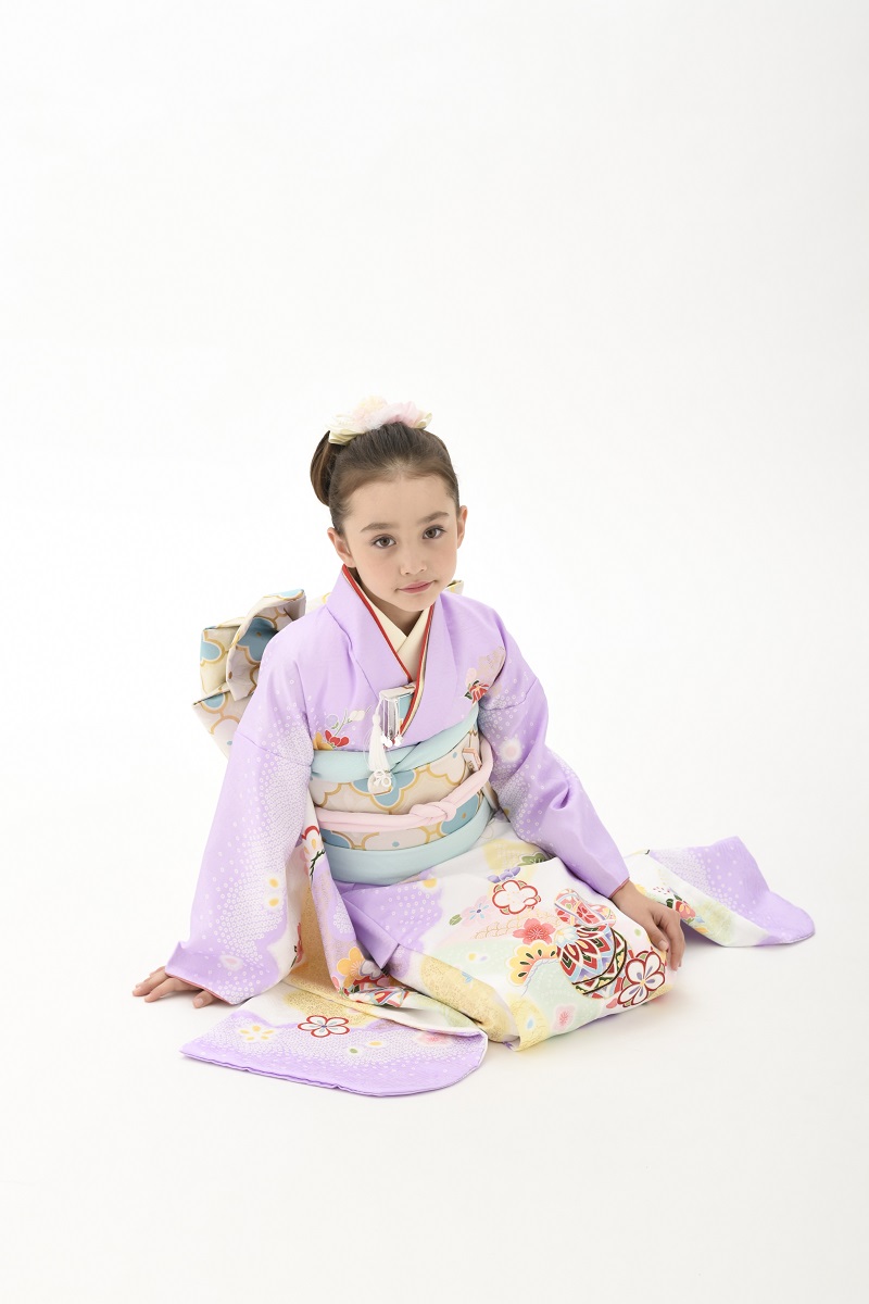 花うさぎ7歳きもの HO-1【紫】 - 画像 (2)