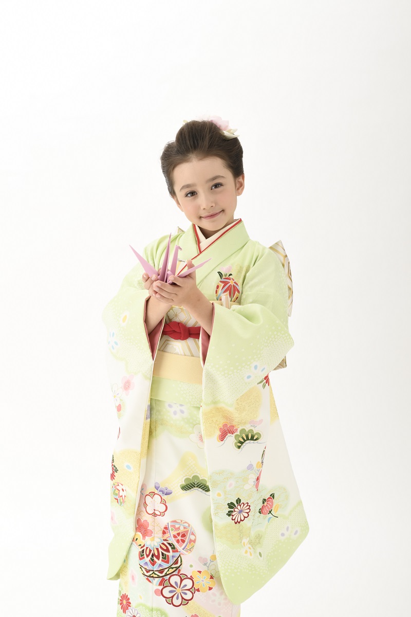 花うさぎ7歳きもの　HO-3【ヒワ】 - 画像 (2)