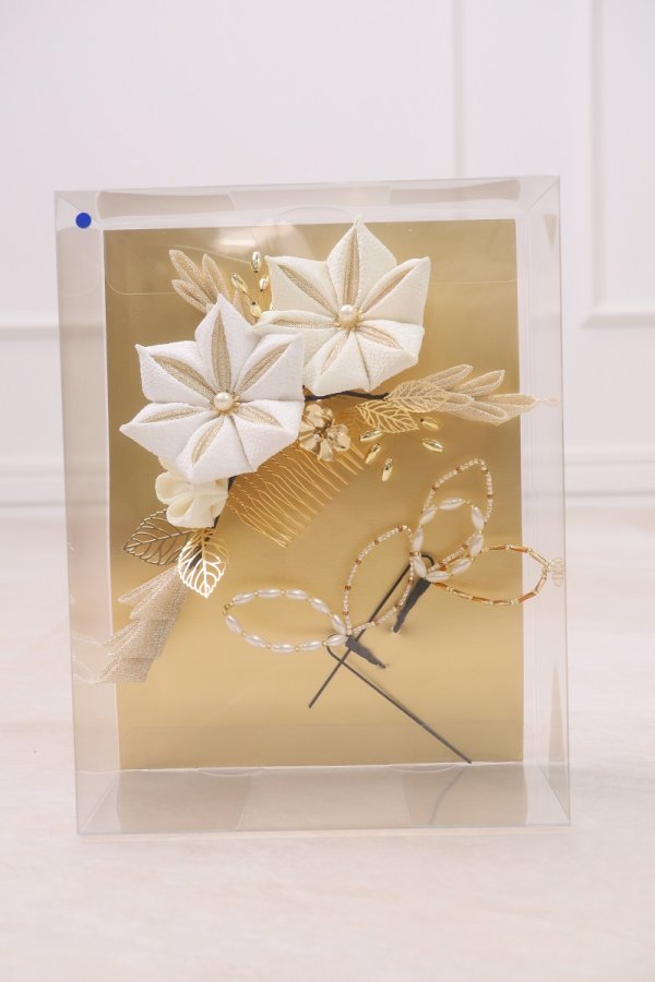 髪飾り大人用 つまみ RCH0624-a白金 - 画像 (3)