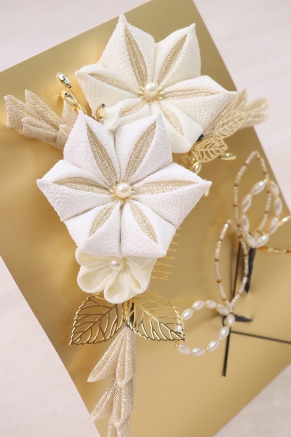 髪飾り大人用 つまみ RCH0624-a白金 - 画像 (4)