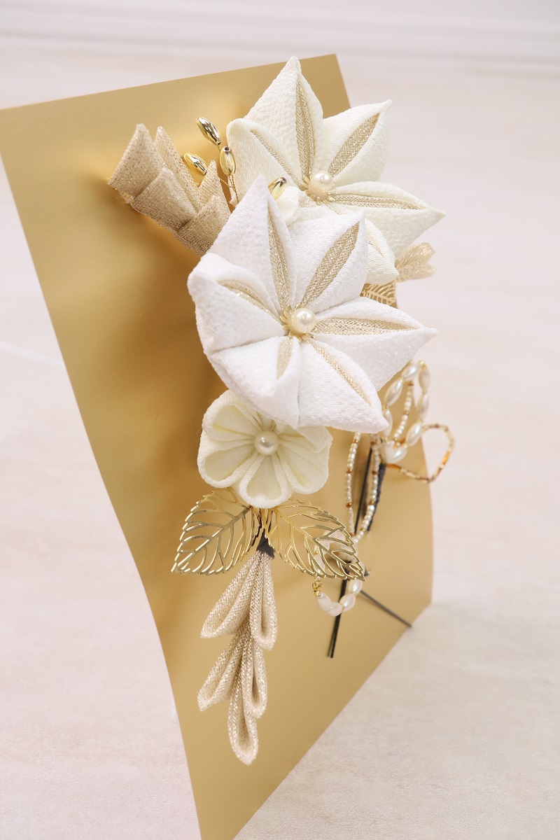 髪飾り大人用　つまみ　RCH0624-a白金 - 画像 (5)