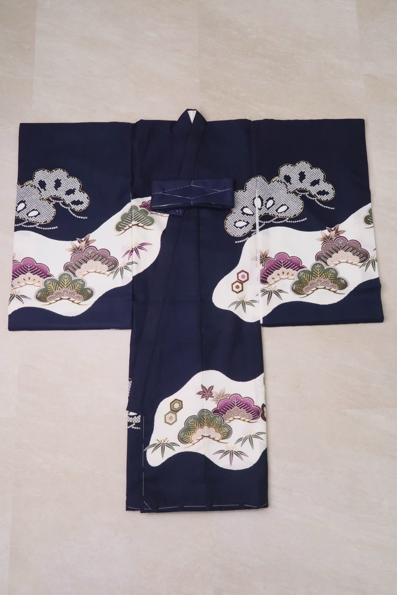 【現品】 男児お宮参り祝着 しゃれっこNo.「安芸1-A」【紺】 - 画像 (2)