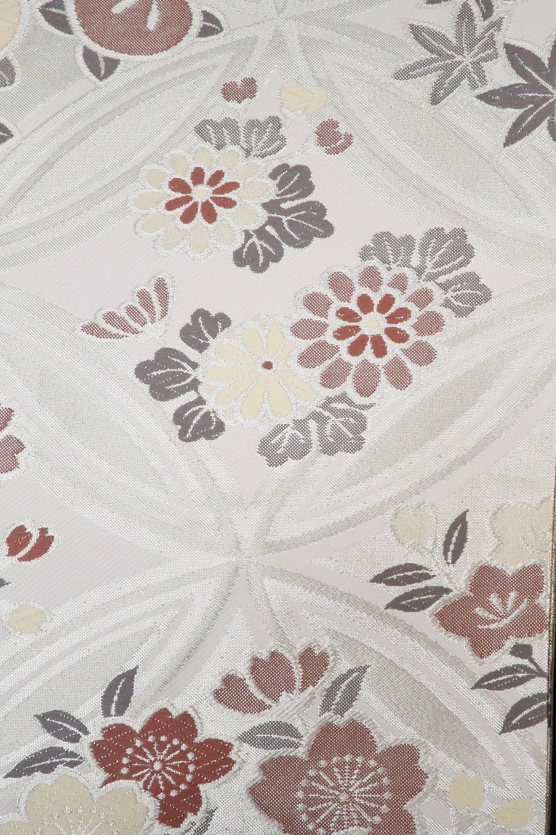 袋帯【正絹】振袖用 RO2409-MO04 シルバー - 画像 (4)