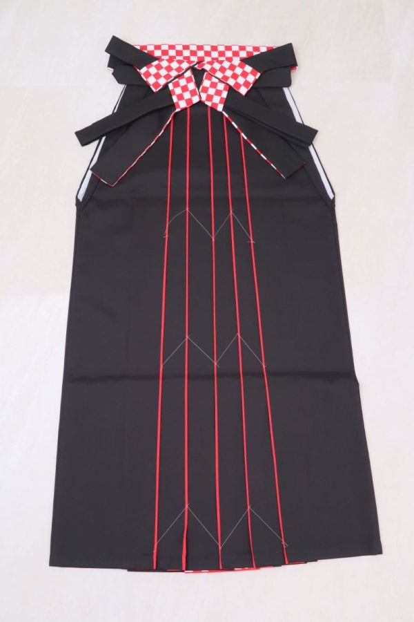 卒業袴「RD-4」黒×市松赤 95㎝/L