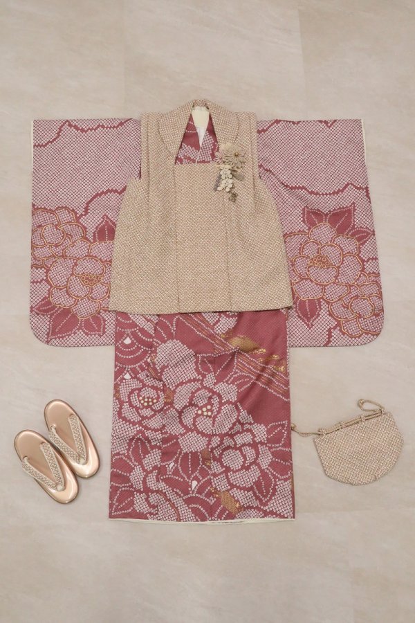 【特別現品】3歳女児被布セット No,「3歳-RTG2412-3d」