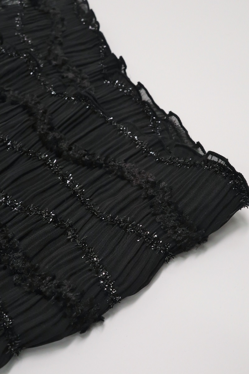 【SALE】化繊モールフリル透け感 帯揚 アムールパフ -残りブラックのみ- - 画像 (5)