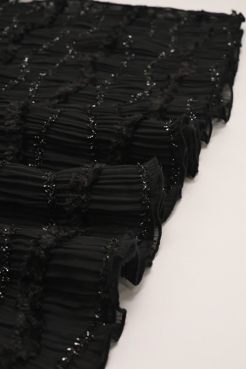 【SALE】化繊モールフリル透け感 帯揚 アムールパフ -残りブラックのみ- - 画像 (4)