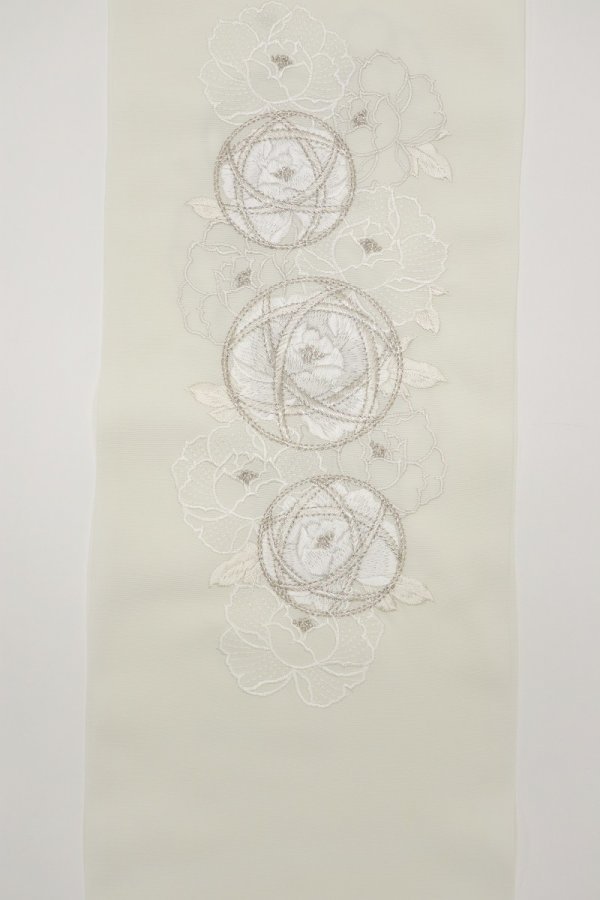 シルエリーししゅう半衿2508まり×ラインフラワー　-2色展開- - 画像 (3)