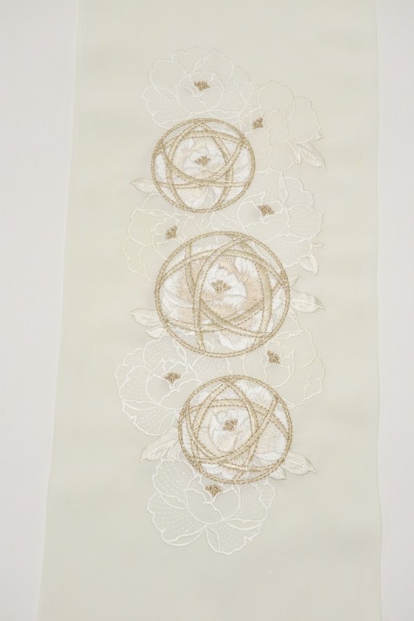 シルエリーししゅう半衿2508まり×ラインフラワー　-2色展開- - 画像 (7)