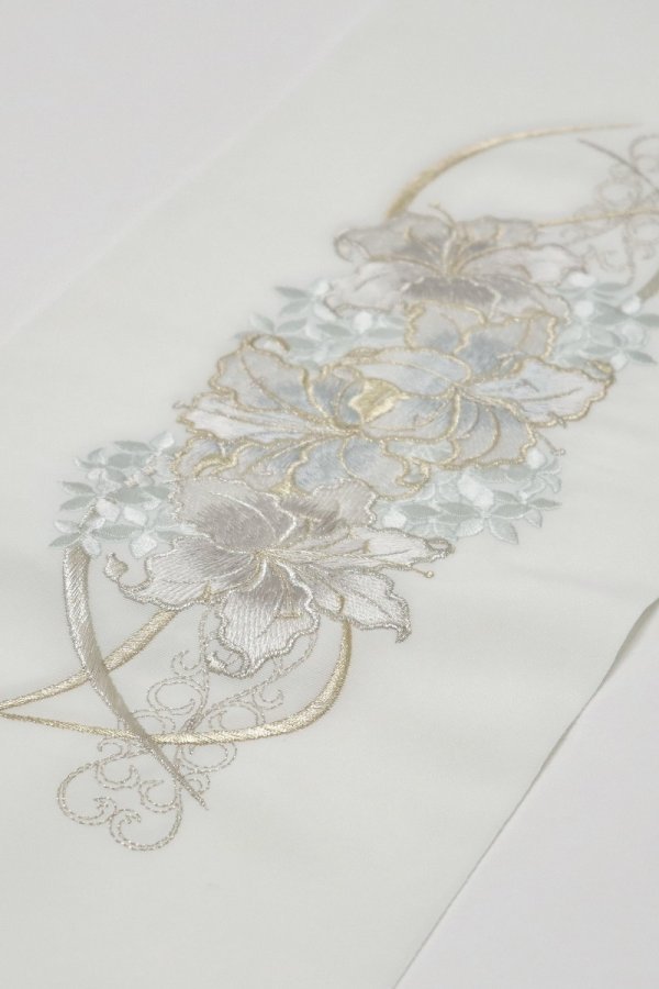 シルエリーししゅう半衿2508百合×ブーケ　-2色展開- - 画像 (5)