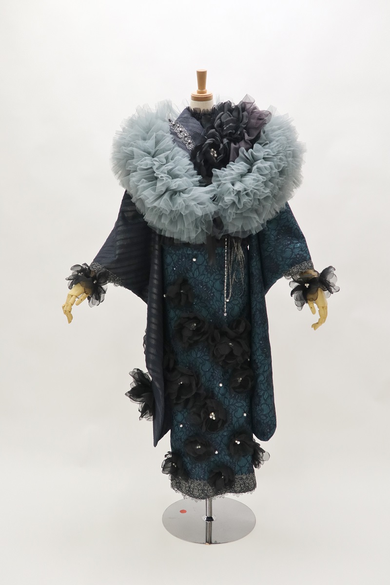 デザイン振袖 「リューサ・ローズ」DK-004B ネイビーグリーン - 画像 (6)