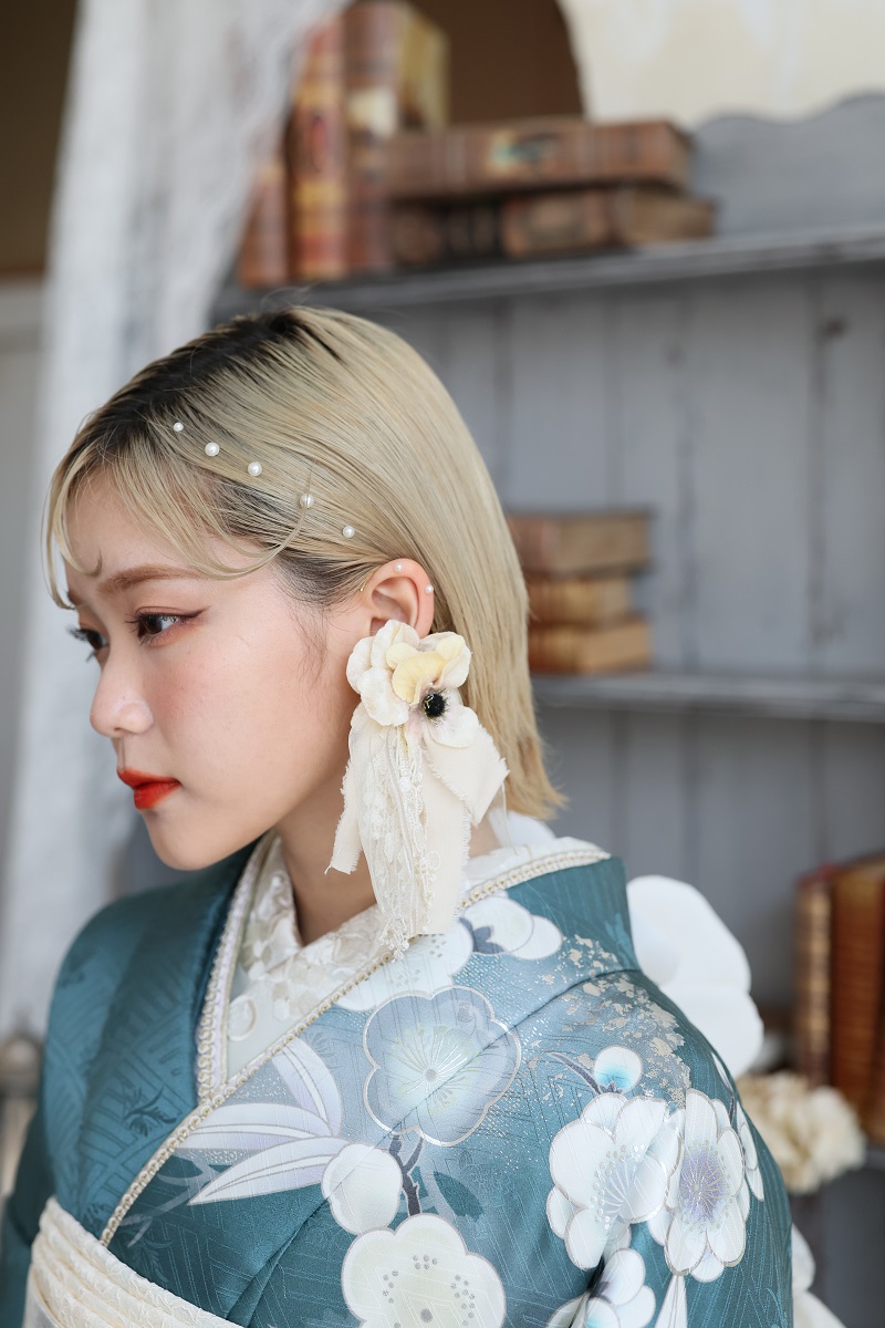 正絹振袖ラフィネモカ RF-31 -グレイシュ・ラグーン- - 画像 (5)