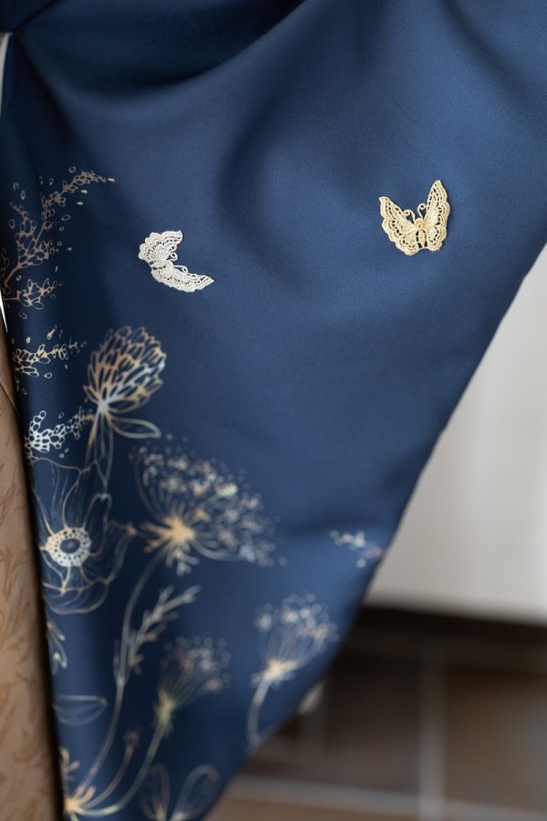 ラフィネモカ二尺袖/卒業袴 デイドリーム(袖花小紋)RM-144/RH-77【ネイビー/キャメル】 - 画像 (5)