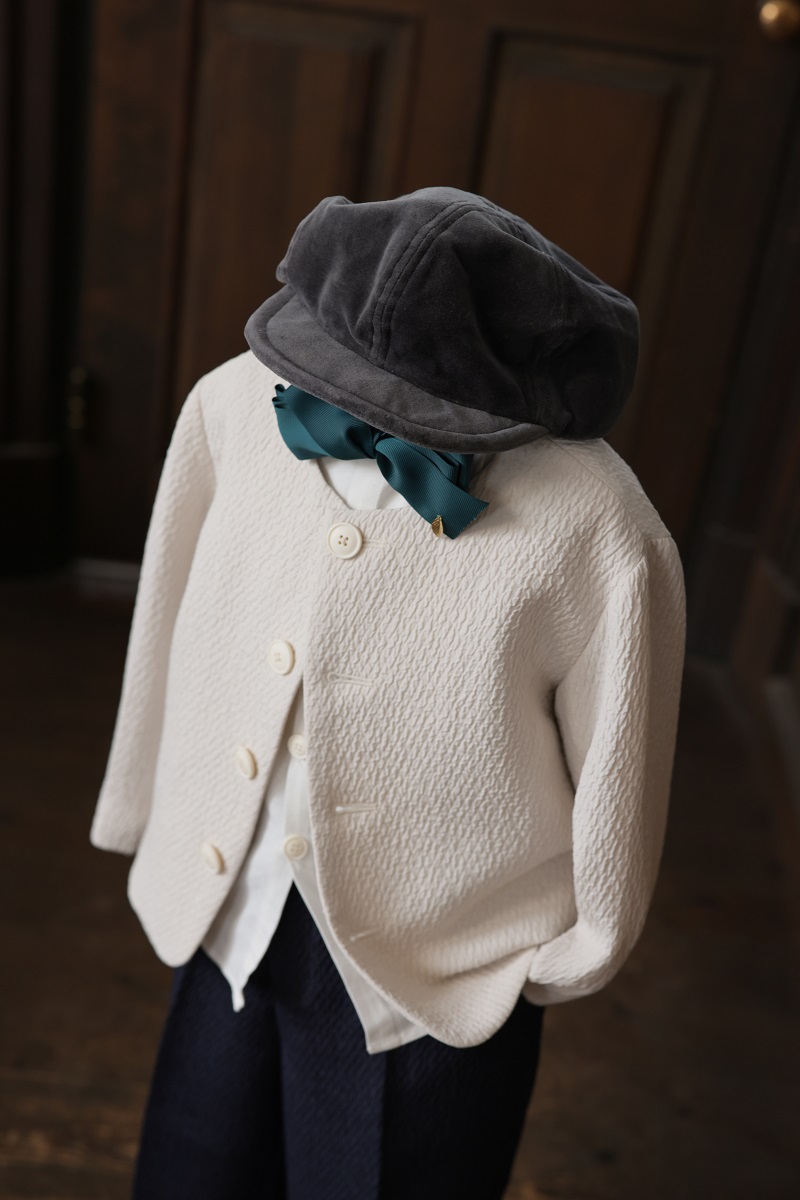 【現品90㎝】キッズタキシード　RT-045　白紺 - 画像 (3)