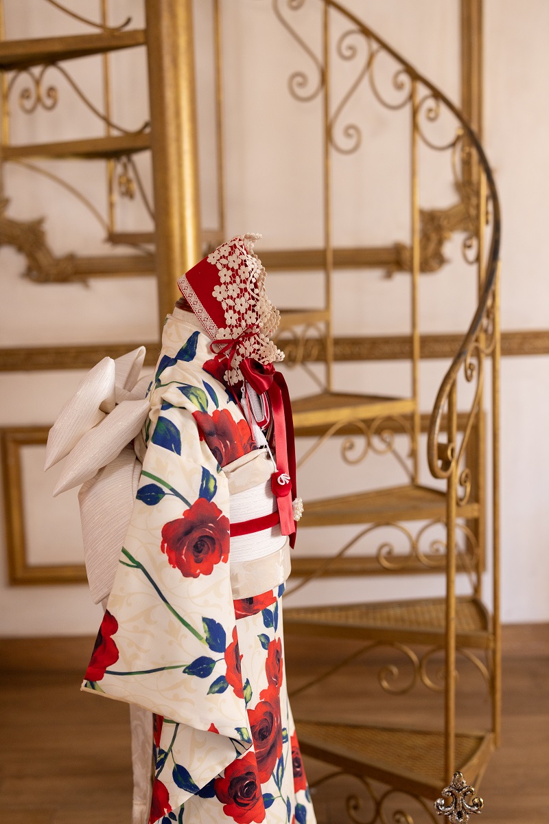 【現品】ラフィネココ・ロザリー 7歳きもの RC620-A【白赤】 - 画像 (6)