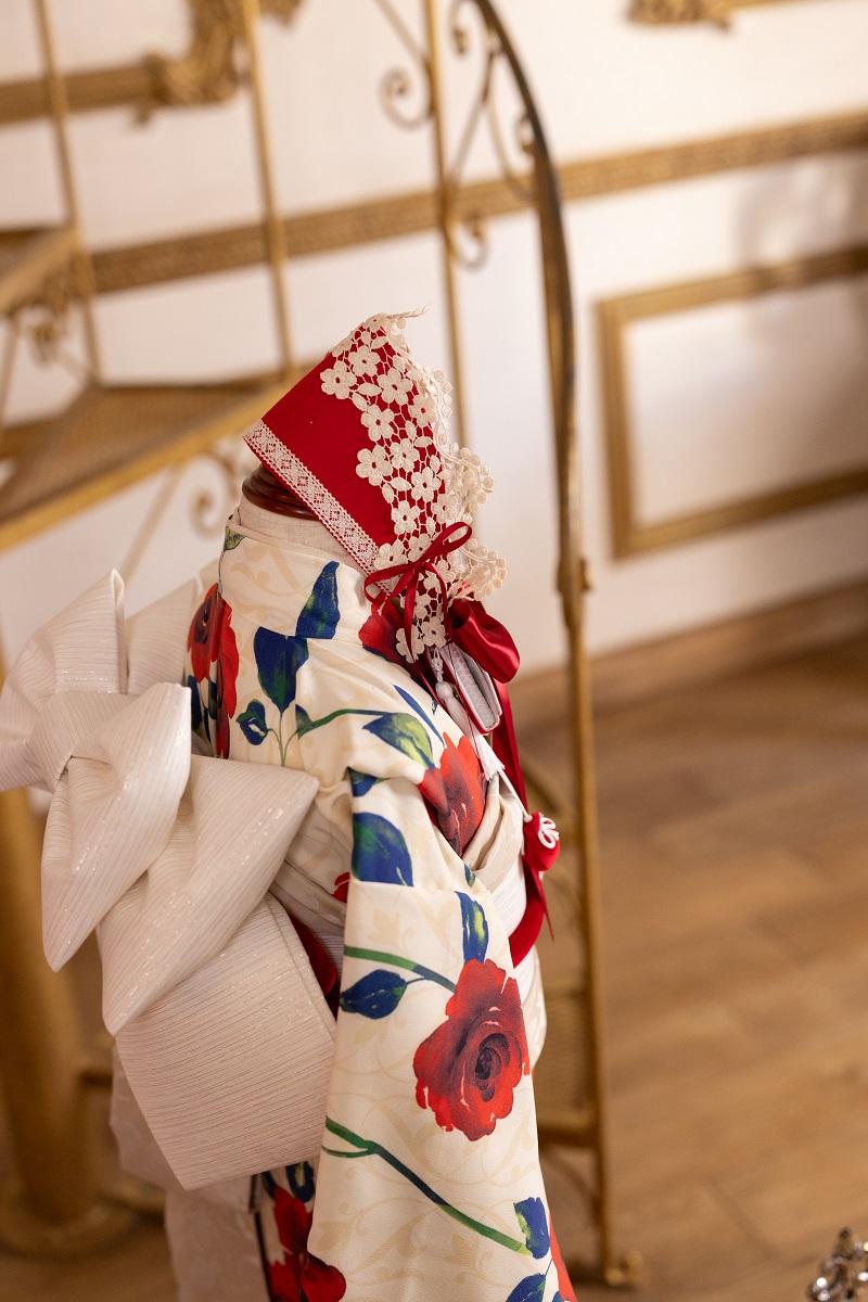 【現品】ラフィネココ・ロザリー 7歳きもの RC620-A【白赤】 - 画像 (7)