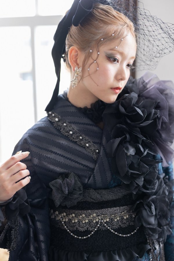 デザイン振袖 「リューサ・ローズ」DK-004B ネイビーグリーン - 画像 (5)