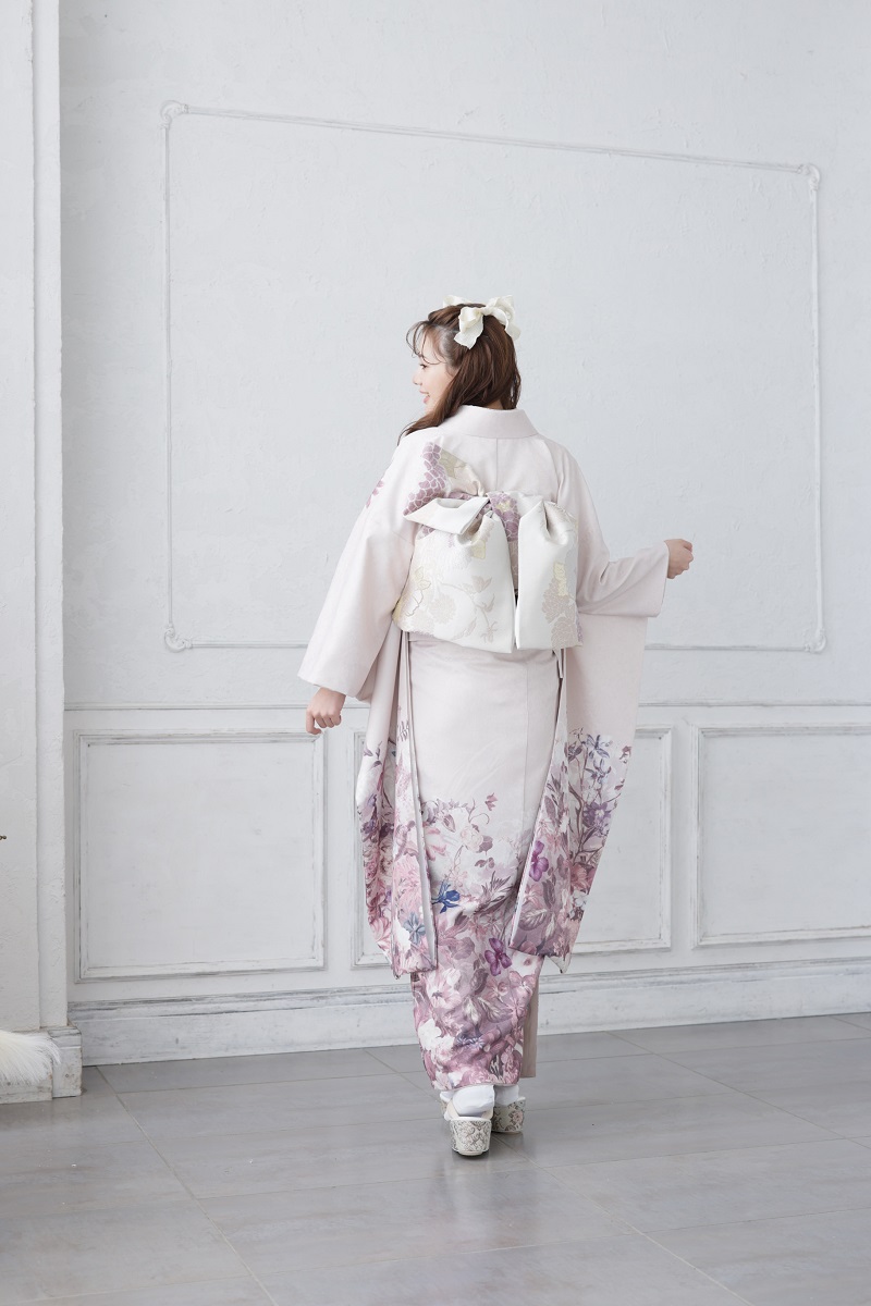 合繊振袖ラフィネモカ GF-68 -フラワーガーデン-【ピンク】 - 画像 (2)