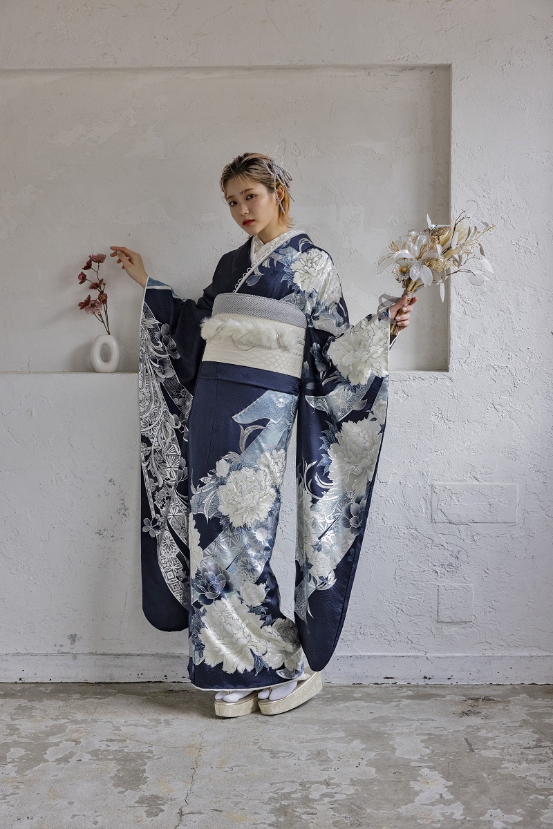 正絹振袖ラフィネモカ RF-32 -ロンドン・トワイライト-