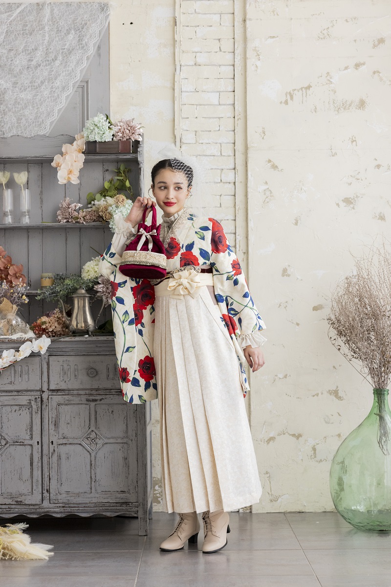 ラフィネモカ卒業袴 ラフィネモカ RH-76【クリーム白】 - 画像 (3)