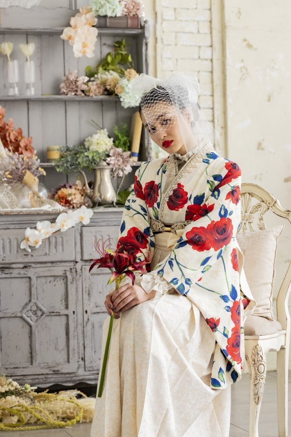 ラフィネモカ卒業袴 ラフィネモカ RH-76【クリーム白】 - 画像 (2)