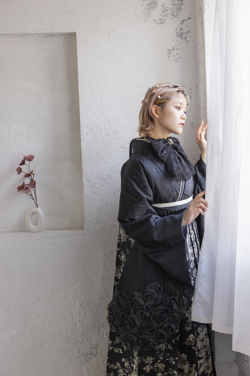 ラフィネモカ卒業袴 RH-80【黒】87cm/S - 画像 (3)