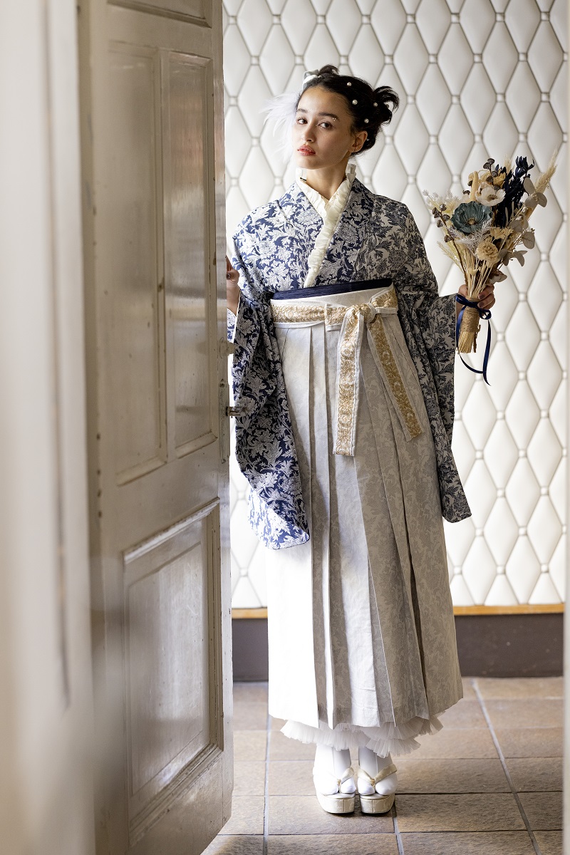 ラフィネモカ卒業袴 ラフィネモカ RH-78【白グレー】 - 画像 (3)