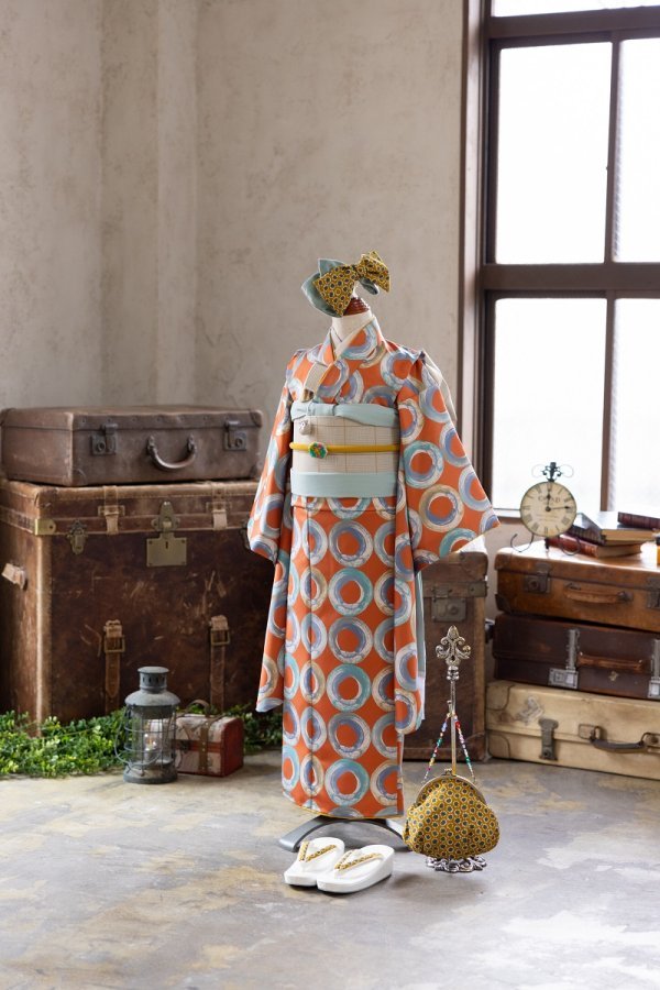 【アウトレット】【現品】ポッピン・ドーナッツ-popin‘ donuts-ファミリー 7歳きもの RC660-A