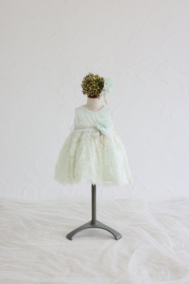 【現品80cm】ショートドレスR-135　ミント - 画像 (2)