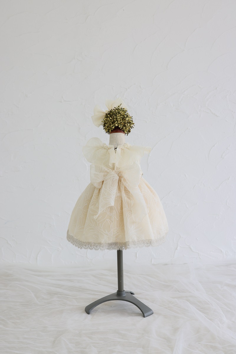 【現品80cm】ショートドレスR-139　アイボリー - 画像 (3)