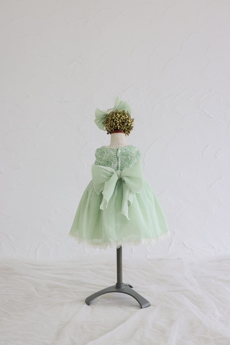 【現品80cm】ショートドレスR-137 グリーン - 画像 (3)